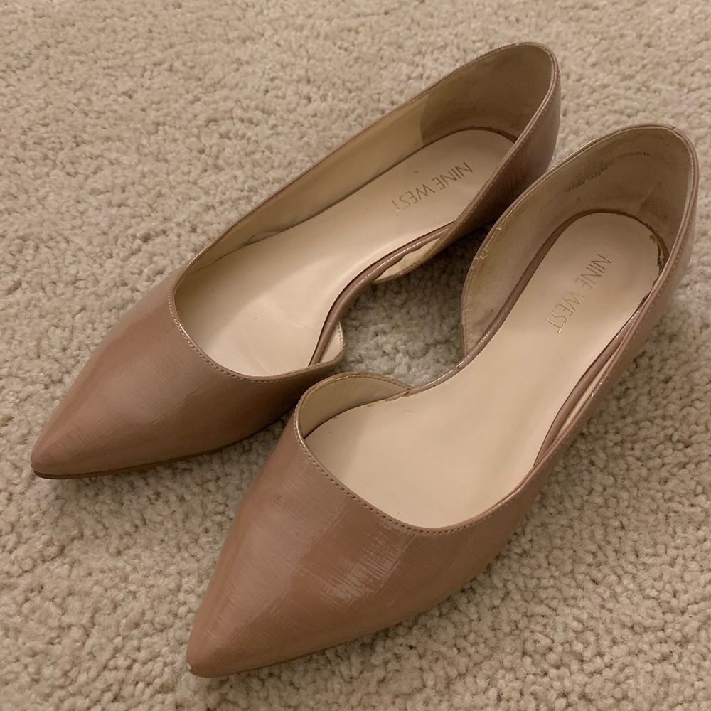 Nine West Nude Patent Leather Flats